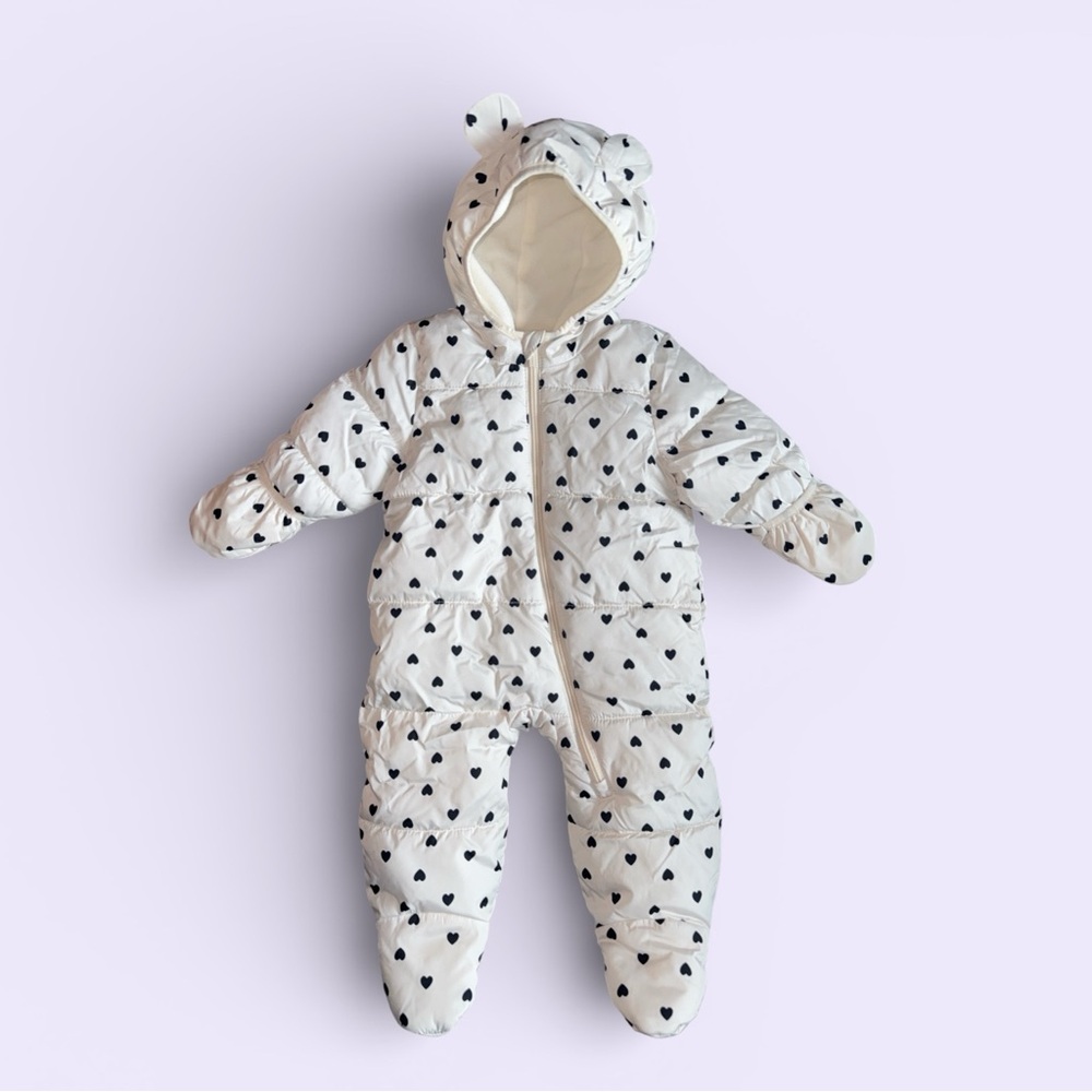 Heart-Patterned Baby One Piece